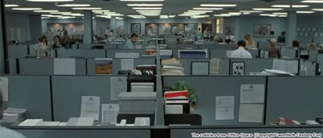 The cubicles from Office Space (Copyright Twentieth Century Fox)